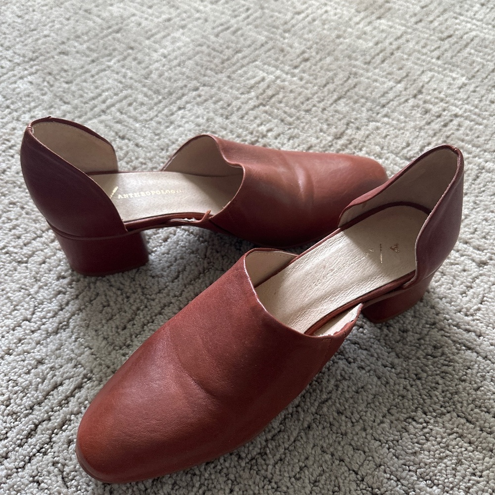 Anthropologie leather pumps